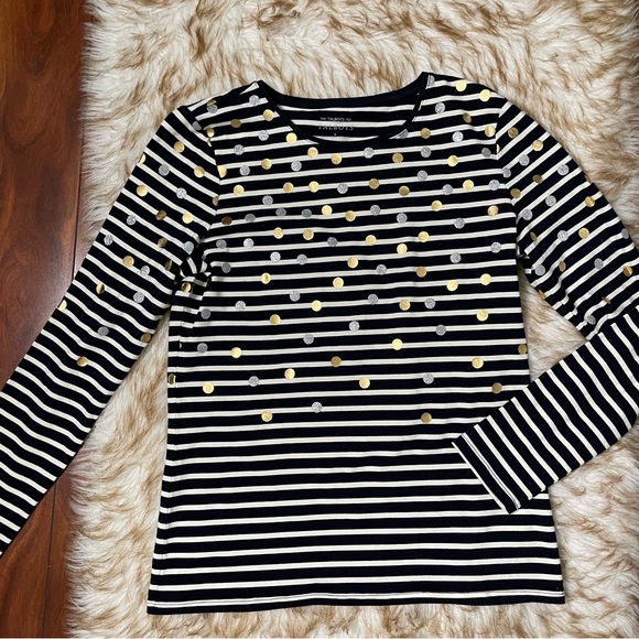 Talbots metallic dot striped tee - Picture 6 of 7